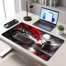 Bright Red Black Gray Marble Swirl Pattern Extra Long Mouse Pad, Non-Slip Rubber Bottom, Smooth Gaming Desk Mat, Suitable For PC Laptop, Office Home, Abstract Art Decor, Back To School Desktop Accessory, Office Supplies Mouse Pad Set - Mouse Pad - View 5