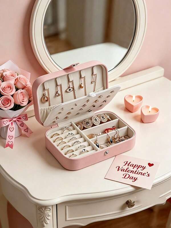 Jewelry Box, Women'S Small Jewelry Organizer, Portable Mini Travel Case Display Storage Box For Earrings, Rings, Necklaces, Bracelets, Mother'S Day, Christmas, Halloween, Thanksgiving, Graduation Season Gift, Jewelry Boxes