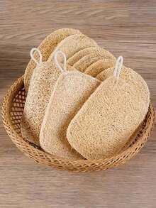 1-5pcs Natural Loofah Exfoliating Body Scrub Sponge, Gentle Bathing Sponge, Suitable For Men And Women, Daily Use Or Kitchen Cleaning - Multicolor - View 1