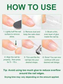 TWOING 5pcs/3pcs/1pc 8ml Quick-Drying Brush-On Nail Glue For Press-On Nails, Acrylic Nail Tips, Fake Nails, Small Rhinestones & Nail Charms, Clear Strong-Hold Adhesive, No UV Lamp Needed - Transparent - View 7