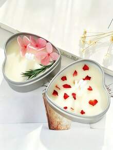 1/2/3/4/5pcs Heart-Shaped Tin Candle Cans With Transparent Window Lid, Empty Candy Jars Party Favors Storage Boxes, Gift Keepsake Boxes, Suitable For Candle Making, DIY Crafts - Multicolor - View 4