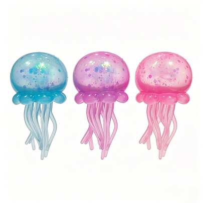 Tachimi 1pc Colorful Jellyfish Slow Rebound Stress Toy, Soft Slow Rebound, Suitable For Children, Teenagers And Adults, Can Be Played On Office Desk, Helps Relieve Anxiety, Squeeze Toy/Stress Toy/Squishy Toy/Squishy Toy>Cracked