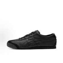 Asics Authentic Onitsuka Tiger Mexico 66 Leather Sneakers - White/Blue/Red Classic Low-Top | Premium Japanese Heritage Footwear | Slim-Profile Lightweight Trainers - Wind Black - 查看 1