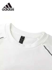 Adidas New Slim Fit Quick-Dry Men's Classic Sports Long Sleeve T-Shirt - White - View 4