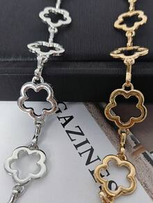 1 pieza Cadena de sombrero con flor hueca, cadena decorativa de metal elegante y linda, accesorio de moda para sombrero, adecuado para festivales, fiestas, bodas y uso diario - Flor de ciruelo - Ver 6