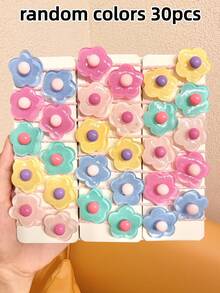 10/20/30/40pcs Random Macaron Transparent Flower Hair Ties, Sweet Cute Versatile Hair Accessories For Girls School Daily Hairstyles - Multicolor - View 8