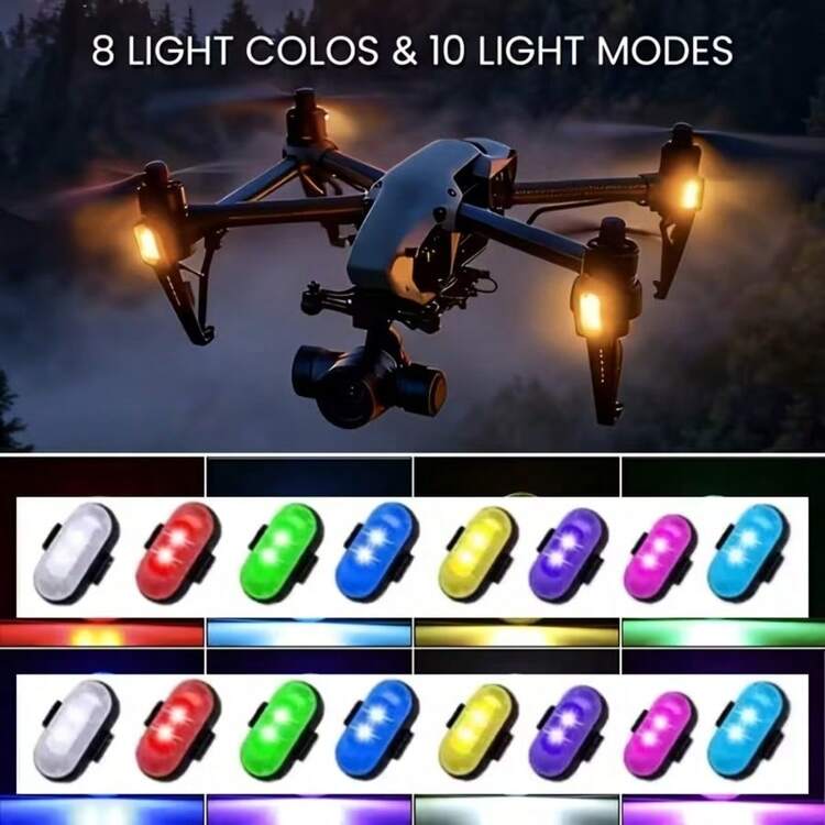 KELEEL 2/4pcs Rechargeable RGB LED Car Light Strip With Wireless Remote Control, 8 Customizable Colors, Interior & Exterior Decorative Lighting, Essential Collision Prevention Emergency Warning Light For SUV, Truck, Motorcycle, Bicycle, Aircraft - A - View 2