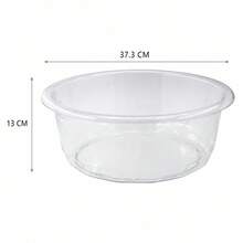 Palangana redonda de plástico transparente de 37.3cm, palangana portátil para lavandería para el hogar, baño y cocina - transparente - Ver 5