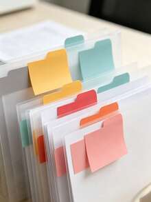1 pieza Notas adhesivas de pestañas de índice de 6 unicolor, marcadores de página autoadhesivos reutilizables, adecuados para clasificación y marcado de cuadernos, agendas y diarios - Notas adhesivas de colores - Ver 2