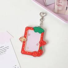 1pc Strawberry & Angel Wings Photocard Holder, Heart-Shaped Metal Keychain Transparent Photo Card Frame Sleeve, Multi-Purpose Portable Student Campus Card/Bus Card/Credit Card Protective Case, Idol Photocard Collection, Back To School - Card Sleeve - View 17