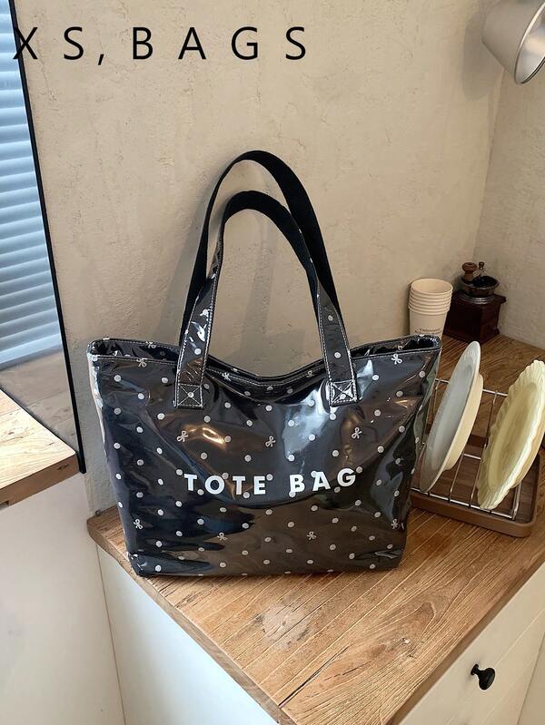 Niche Design Large Capacity 2026 New Polka Dot Shoulder Handbag Casual Chic Commuter Tote Bag For Women