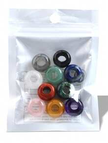 Yumfeel 10pcs Natural Stone Round Donut Pendants Large Hole-Size 8*14mm Natural Tiger's Eye Amethyst Lapis Lazuli Beads For Making Jewelry Keychain - 10pcs - View 6