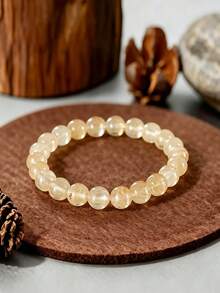 8mm Citrine Attracting Wealth Bracelet, Yellow Crystal Brings Money, Success, Prosperity And Good Luck Bracelet For Men Women Yoga Jewelry Gifts - Light Yellow - View 4