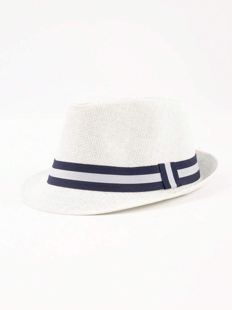 1pc Solid Color Bohemian Straw Hat, UV Protection Decorative Woven Sun Hat, All-Season Fashion Versatile Commuter Style, Unisex - Panama Hat - View 15