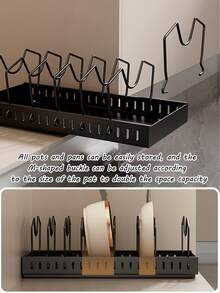 Pull Out Pot And Pan Organizer,Sliding Cookware Storage Rack,Under Cabinet Pan Holder,Adjustable Divider Pot Rack,Vertical Frying Pan Storage,Pot Lid Organizer,Slide Out Kitchen Cabinet Rack,Cookware Storage For Cupboard - Multicolor - View 7