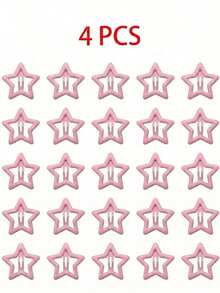 20/40 piezas de pinzas para el cabello con forma de estrella, pinzas de estrella a presión, accesorios para el cabello de metal rosa, adecuados para niñas, pinzas de garra, adornos para el cabello - Multicolor - Ver 8