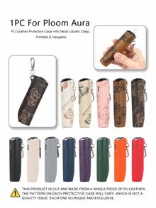 1PC For Ploom Aura New PU Leather Case, Fashionable Minimalist Personalized Cartoon Brown Bear Design With Metal Lobster Clasp - Ploom Aura/Leather Case - View 1