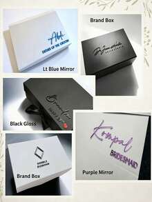 1pc Customized Name Gift Box, Personalized Text Luxury Gift Box With Ribbon, Magnetic Closure Bridesmaid/Wedding Gift Box, Empty Gift Box, Birthday Gift - Multicolor - View 8