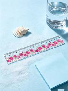 Ins風清新花卉壓克力尺 20cm，少女風玫瑰向日葵刻度尺，學生文具繪圖測量尺，高顏值藝術花卉尺，透明精準刻度學習文具，手帳繪圖日常作業測量工具，耐用光滑不刮紙，中小學生日常書寫繪圖專用尺，溫柔療癒田園風學習用品，開學季禮物，學校文具禮物 - A - 查看 10