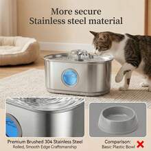 3.2L Large Capacity Stainless Steel Pet Water Fountain, Flower Spout, Transparent Visible Window Design, Easy To Disassemble And Clean, Ultra-Quiet Circulating Automatic Water Dispenser, Suitable For Small And Medium Cats And Dogs - 3.2L - View 3