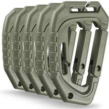 5Pcs Military Tactical Carabiner Clip Multi-Purpose Hard Plastic D Ring Molle Webbing Buckle Fast Spring Snap Hook Outdoor Camping EDC Tool 3,7х2,2 Inches - Multicolor - View 10