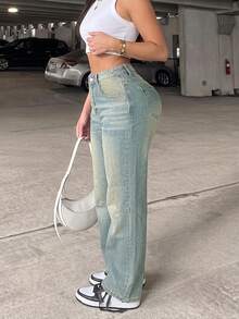 American Vintage Street Straight Leg Jeans - Medium Wash - View 5