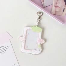 1pc Strawberry & Angel Wings Photocard Holder, Heart-Shaped Metal Keychain Transparent Photo Card Frame Sleeve, Multi-Purpose Portable Student Campus Card/Bus Card/Credit Card Protective Case, Idol Photocard Collection, Back To School - Card Sleeve - View 16