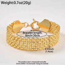 18K Gold Plated Copper Minimalist Chunky Chain Woven Women's Daily Wear Fashion Versatile Jewelry - Gold - View 6
