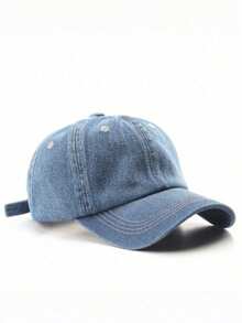 1pc Unisex Washed Vintage Baseball Cap, Lightweight Breathable Adjustable Curved Brim Hat, Minimalist Street Style Summer Outdoor - A - View 7