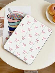 1pc Pink Bow Tablet Case, Compatible With IPad Mini 4/5/6/7/Air/Air2/9.7/10.2/10.5/10.9 (Air4-Air8)/Pro 11/10th Gen/A16/Pro 11 2024, Galaxy A8 Model, Painted Pattern Soft Shell, Tri-Fold Stand, Auto Sleep/Wake, Built-In Pencil Slot, Pencil Not Included - Multicolor - View 31