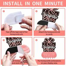 9pcs Dekorasi Pesta Ulang Tahun Wanita ke-30/40/50 - Dekorasi Meja Bola Sarang Lebah Tema Rose Gold, Ciptakan Suasana - mawar emas - View 9