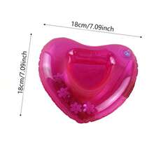 6PCS Heart-Shaped Floating Drink Holders, Pool Floating Cup Holders, Pool Floating Cup Mats, Beverage Floating Stands, Pool Party Supplies - Random Style - Multicolor - View 5