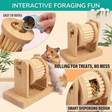 Mainan Kayu untuk Melatih Hewan Peliharaan Kecil, Dispenser Makanan Interaktif Sepanjang Musim untuk Hamster DIY Terlaris Lintas Negara - View 3