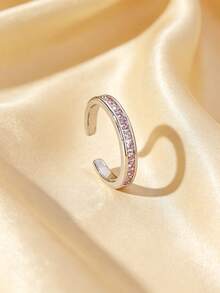 1pc Adjustable Gold/Silver/Rose Gold Zirconia Toe Ring, Suitable Beach Resort Foot Jewelry - Foot Ring - View 11
