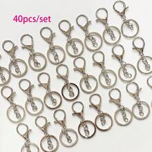 10PCS/40PCS Metal Lobster Clasp, 4-Section Chain/8-Figure Chain Wholesale Keychain Pendant Can Be Used As Key Ring, Pendant, Handbag Decoration, DIY Keychain, Car Accessory, Bag Charm, School Letter Decoration, Cute Gothic Y2K Style. - Gold + Silver - View 10