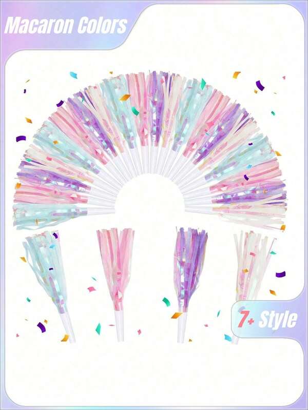 6pcs Party Whistles, Noise Makers With Shiny Metallic Tassels, Party Horns For Birthday Celebrations, Graduation Ceremonies, Sports Parties, Holiday Decorations, Back To School, School Supplies And More