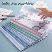 Carpeta de archivos transparente A4 para niños, bolsa de documentos impermeable de plástico reforzado, bolsa de almacenamiento para clasificación de documentos de oficina, paquete de 5. - Rosa - Ver 3