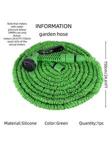1pc 50/100ft Adjustable Water Hose With Green Nozzle, Durable PE Multi-Purpose Garden Hose With Spray Gun, Suitable For Outdoor Yard, Expandable And Easy To Use, PE Material, Garden Style, Green Nozzle Design, For Watering And Cleaning - Green - View 9