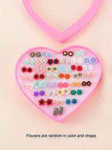 NAIZHU 36pcs Assorted Colorful Flower Stud Earrings Set, Random Color - Multicolor - View 4
