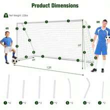 12 X 6 Feet Soccer Goal With Strong PVC Frame And High-Strength Netting-XY876864 - SP37865 - View 4