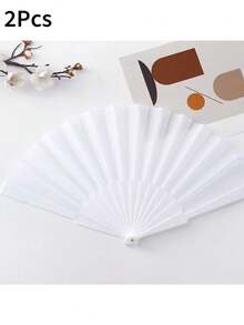 Large Folding Hand Fan, 43cm/16.93in Wide Portable Plastic Frame Dance Fan, Lightweight Foldable Cooling Accessory, Suitable For Men And Women, Black, White Or Random Mixed Color Optional, 1, 2, 3, 5 Or 10pcs, Suitable For Parties, Weddings, Performance Costumes, Events - Multicolor - View 25