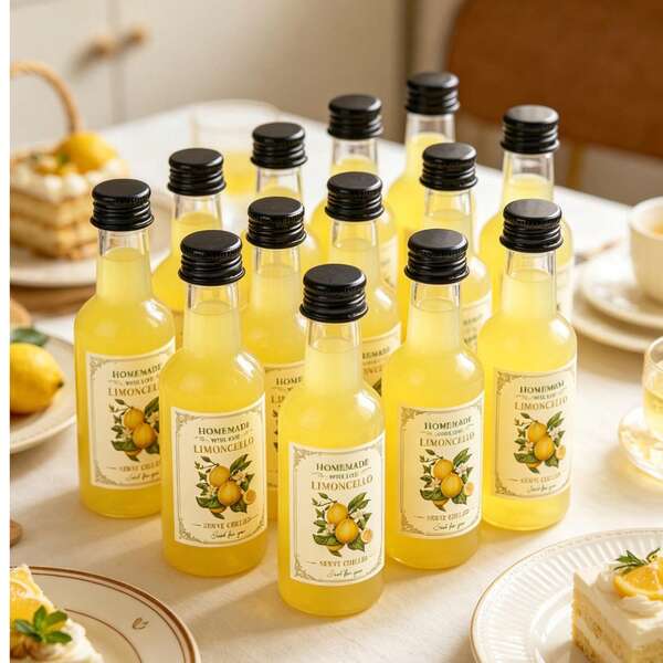 3/41pcs 25/50ml Lemon Juice Bottles, Empty Plastic Material Reusable, With Funnel And Labels, Suitable For Homemade Lemon Juice, Lemonade, Lemon Milkshake, Lemon Juice, Perfect For Lemon Themed Events, Weddings, Parties, Picnics, Autumn Outings