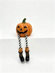 1/3 Halloween Hanging Leg Shelf Sitting Decor, Resin Witch Hat Pumpkin Ghost Bat Hanging Ornament With Hanging Rope Legs, Pumpkin Lantern Statue, Autumn Horror Table Decor, Indoor/Outdoor Halloween Party Home Desktop Decoration, Novel Halloween Gift Suitable For Friends Or Family - Hanging Leg Shelf Ornament - View 11
