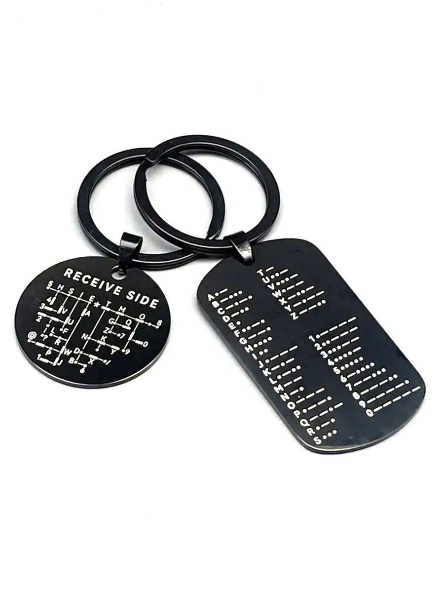 Cool,Creative CW Morse Code Keychain Double-Sided Alphanumeric Tool Key Ring;Charm For Bags And Wallets;Car Key Accessory.Activity,Holiday Gifting - Multicolor - View 1