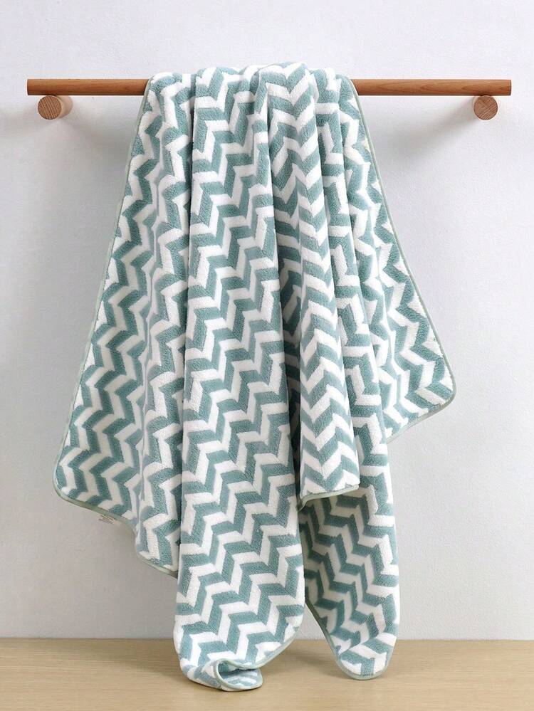 1/3pcs Optional Coral Fleece Fabric Non-Shedding Bath Towel/Towel Home Bathroom Bath Towel Soft Quick-Drying Striped Towel Or Bath Towel Bathroom Supplies, Beach Towel Suitable For Bathroom, Hotel, Gym, Travel, Beach, School, Back To School, Home Essentials, Towel, Skin Care - Green - View 7