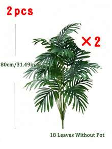 60-80cm Artificial Palm Tree, Large Tropical Turtle Back Bamboo Fake Coconut Tree With Green Leaves, Suitable For Home Garden Indoor Outdoor Wedding Party Decor - Green - View 16