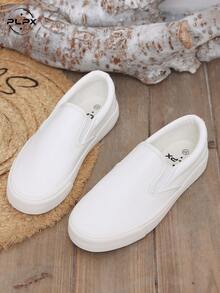PLPX Women's Slip-On Faux Suede Loafers, Walking Shoes, Fashion Casual Shoes - White - View 2