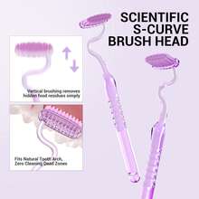 CEELIKE S Shape Toothbrush Ergonomic Design Easy Brushing Gentle Clean Teeth Oral Toothbrush - Pink - View 6