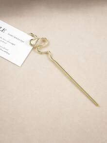 Minimalist Snake Shape U Hair Stick, Simple Metal Curved Hairpin, Vintage Chinese Style Hair Fork For Daily Commute Hanfu Party Hairstyle Accessory - Multicolor - View 5