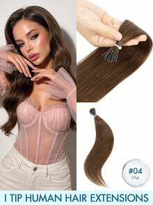 I Tip Human Hair Extensions 16-22 Inch Invisible Keratin Fusion Straight Remy Real Hair 25g/30g/50g Natural Black Blonde Highlights For Women Wedding Party Daily Wear Summer Holiday Concert Travel Beauty Accessory - Multicolor - View 30